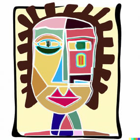 Portrait via ChatGPT (Dall-e) dans le style de Picasso