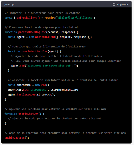 Script Javascript créé par ChatGPT