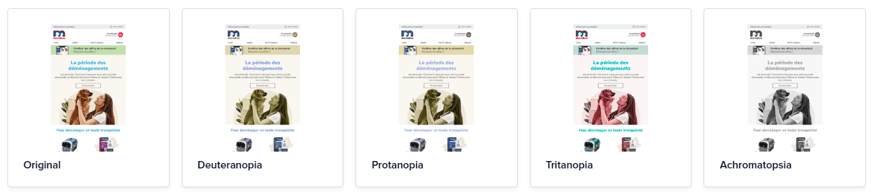 Exemples de perceptions de déficiences visuelles pour une infolettre