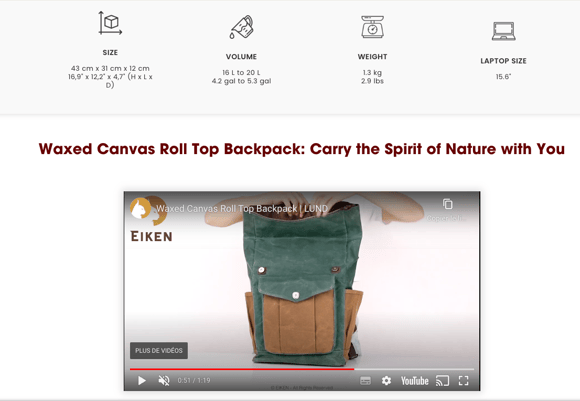 Vidéo produit du sac à dos Lund.