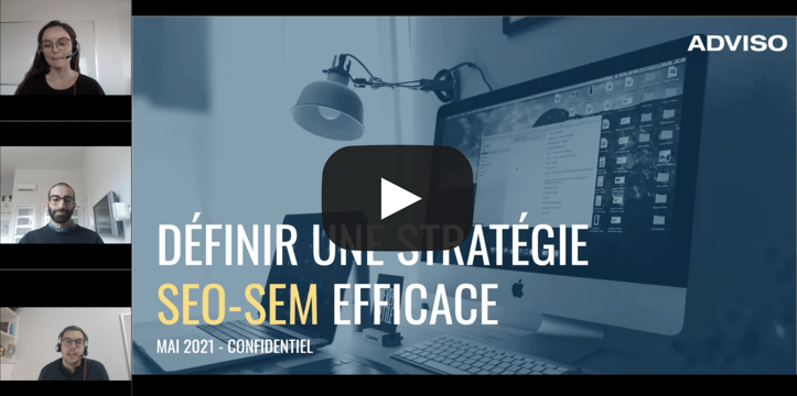 Capture d'écran webinaire pour cliquer et visionner SEO-SEM