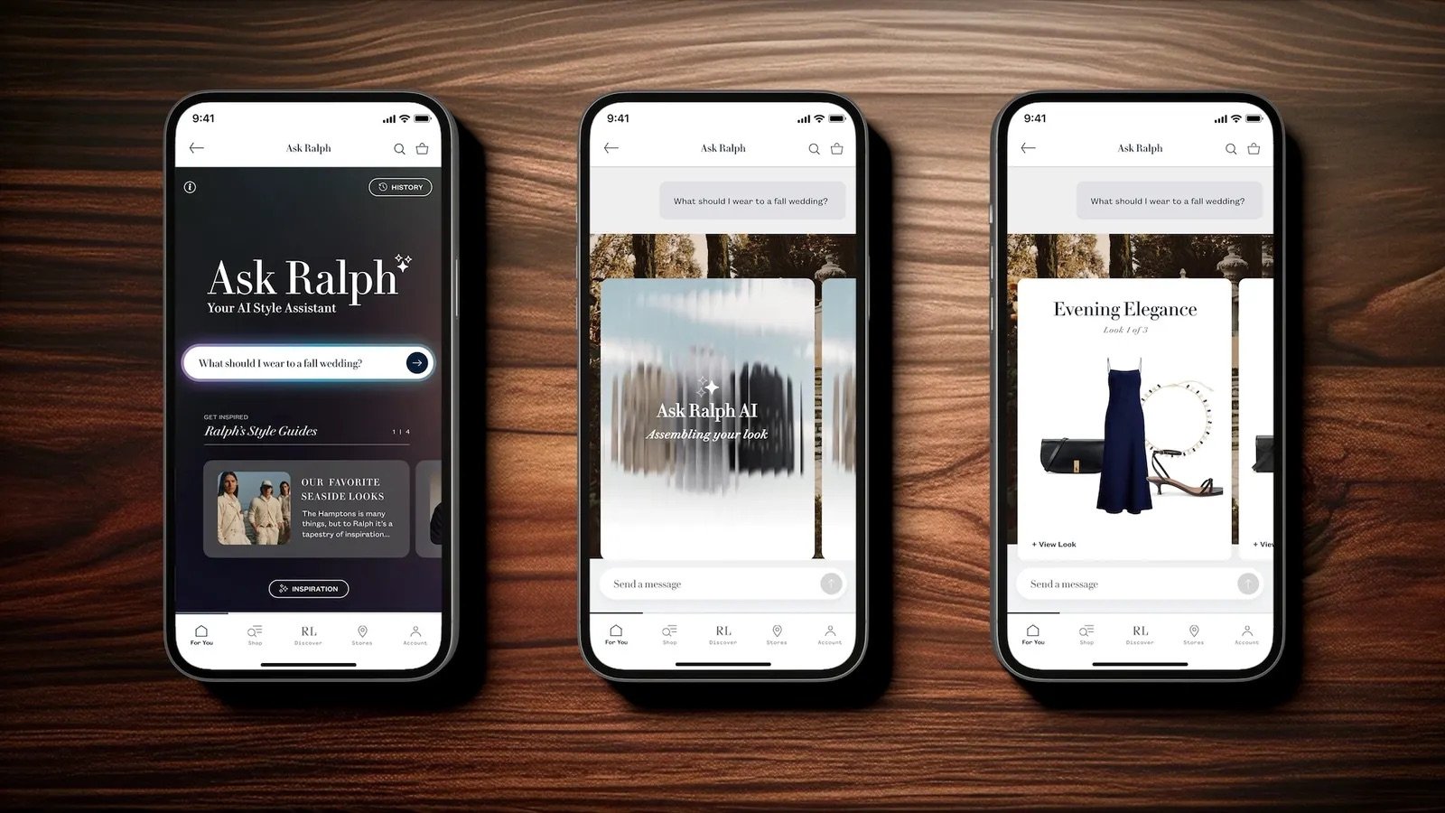 Ask Ralph and StyleHint mobile applications, AI agent stylists