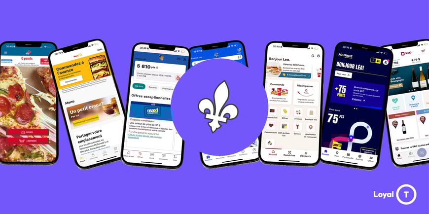 Mobile applications of the best loyalty programmes in Quebec, according to the LoyalT study