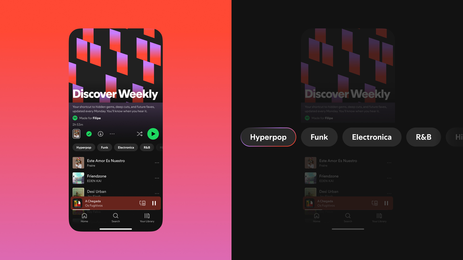 Liste de lecture personnalisée Discover Weekly sur l'application mobile de Spotify