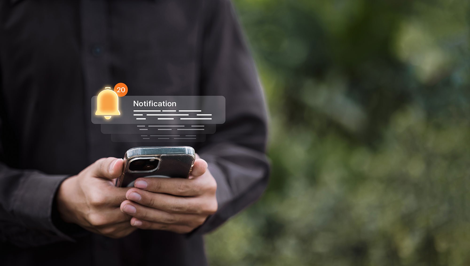 A user receives push notifications from a mobile application