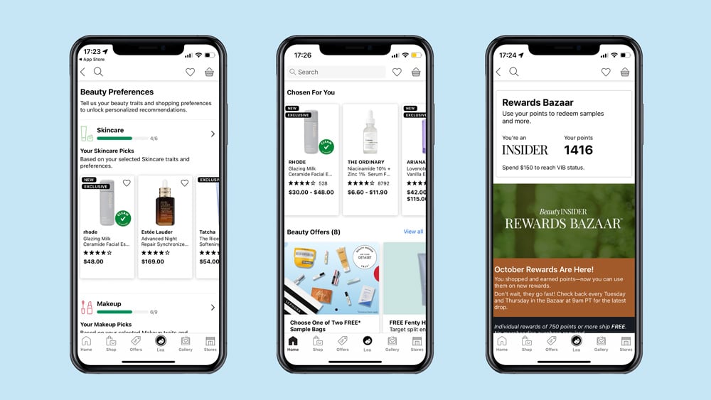 Sephora mobile personalized application