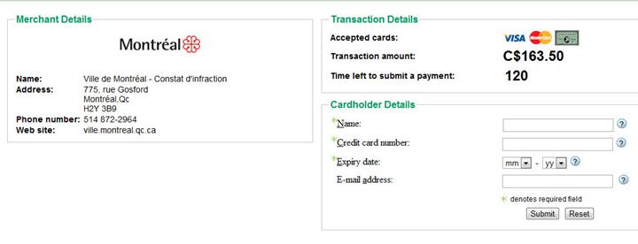 Constat infraction paiement en ligne